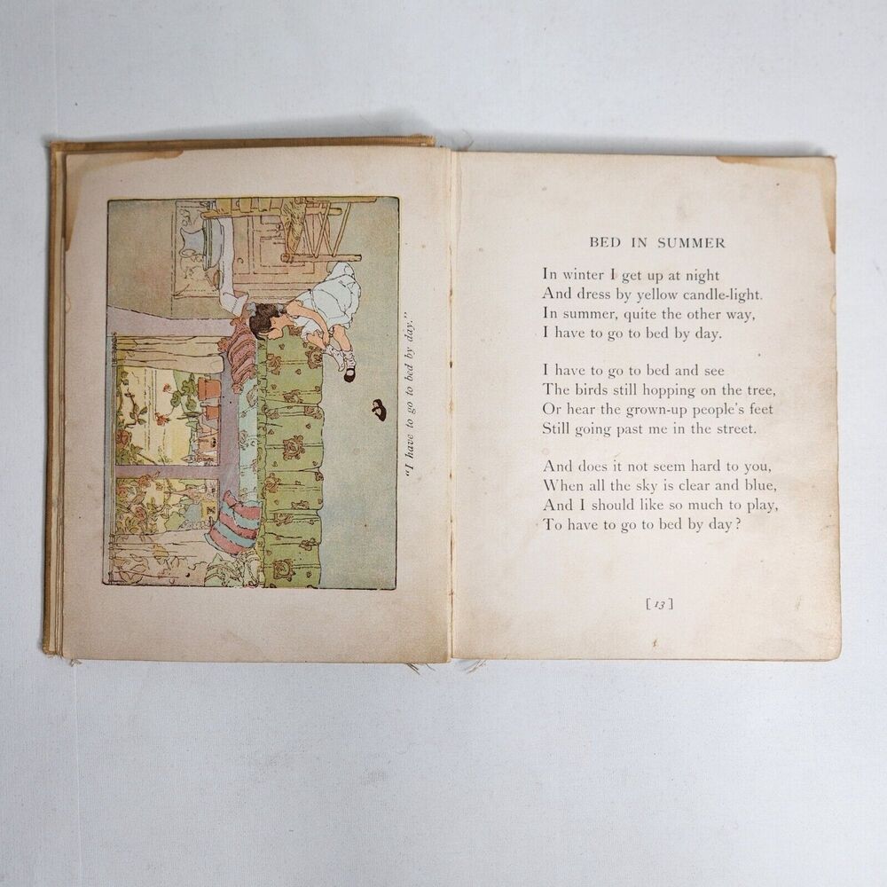 Antique 1902 A Child's Garden of Verses Robert Louis Stevenson Illustrated Book - Picture 13 of 16